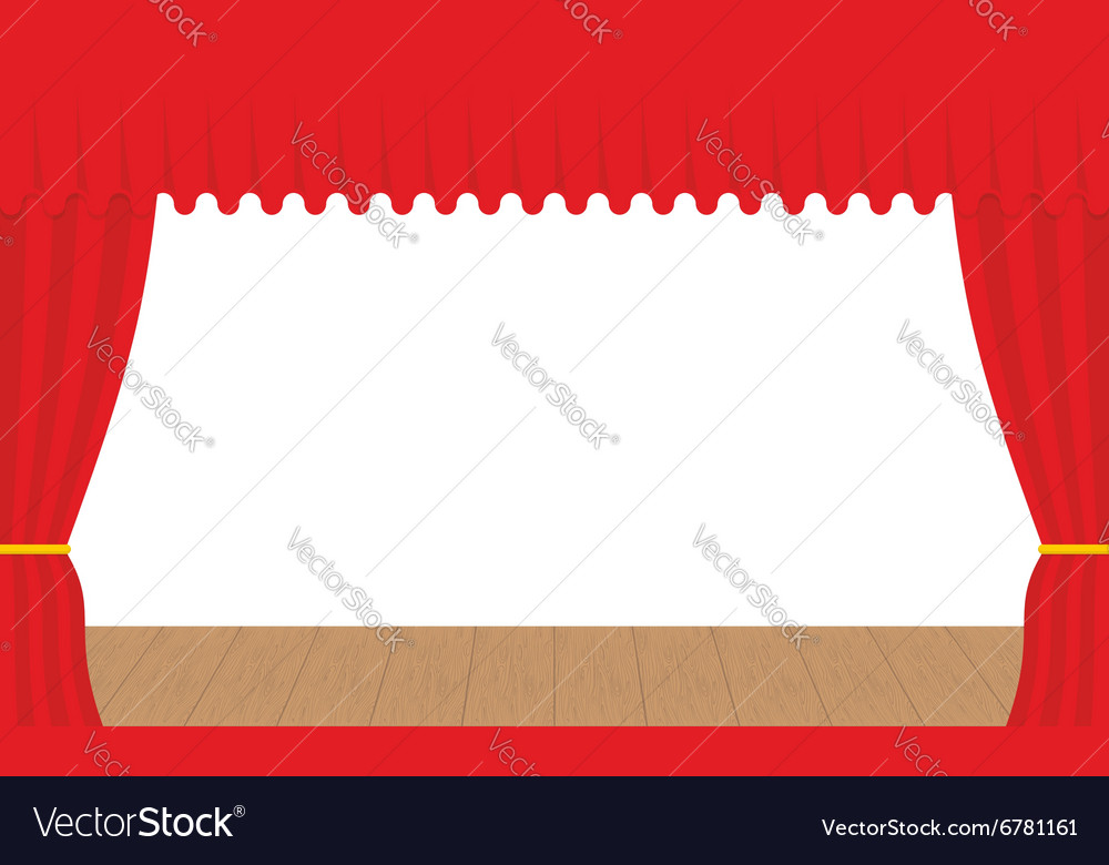 Empty Stage Outdoor Red Curtain Curtains Before Vector Image