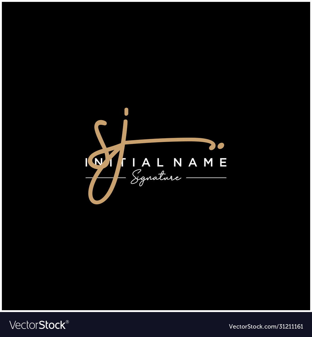 Letter sj signature logo template Royalty Free Vector Image