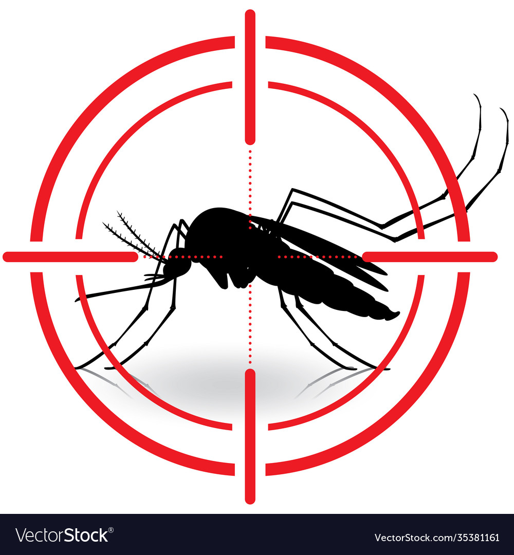 Mosquitoes with stilt warning prohibited sign Vector Image