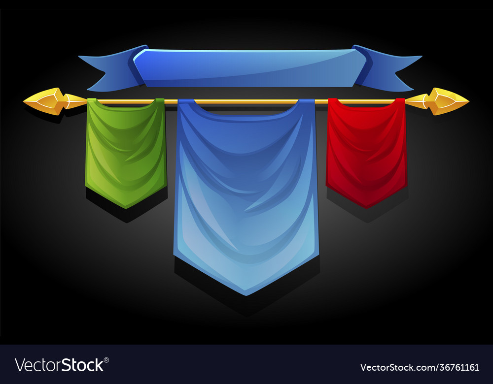 Multicolored Flags Templates Banners For Ui Games Vector Image