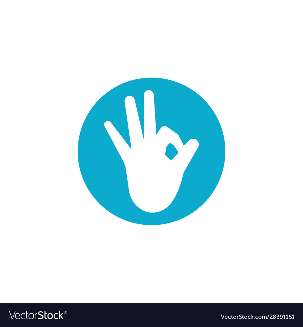 Ok hand gesture Royalty Free Vector Image - VectorStock