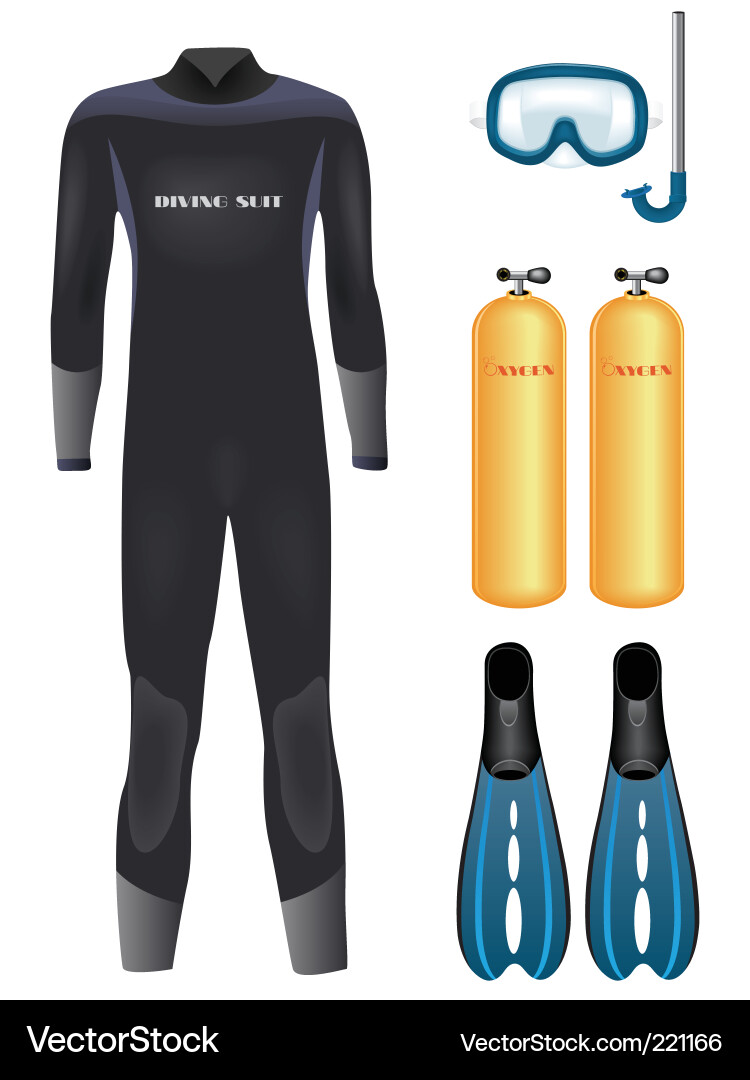 Diving equipment Royalty Free Vector Image - VectorStock