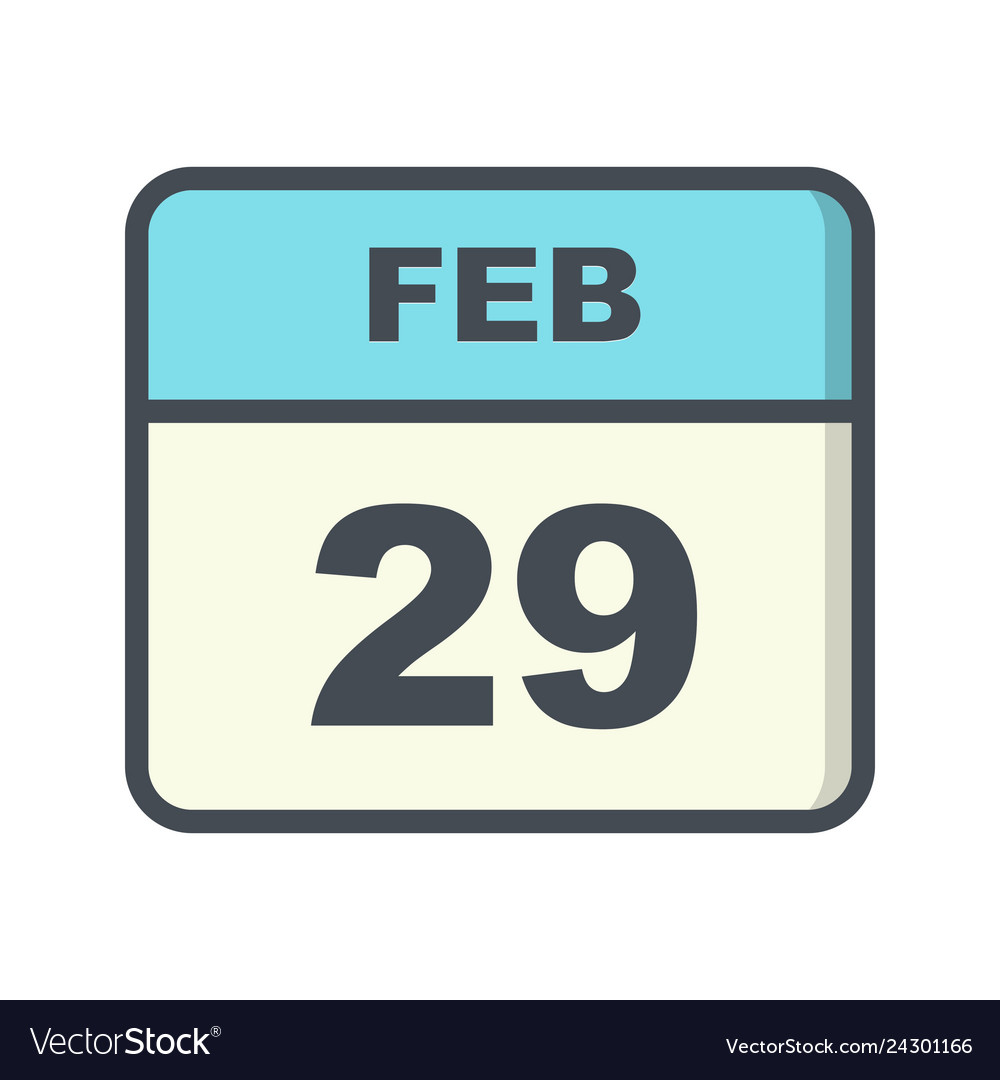 February 29th date on a single day calendar Vector Image