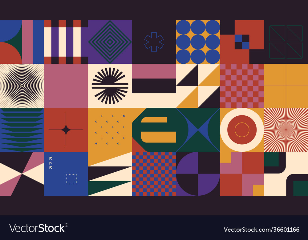 Mid-century aesthetics artwork with abstract Vector Image