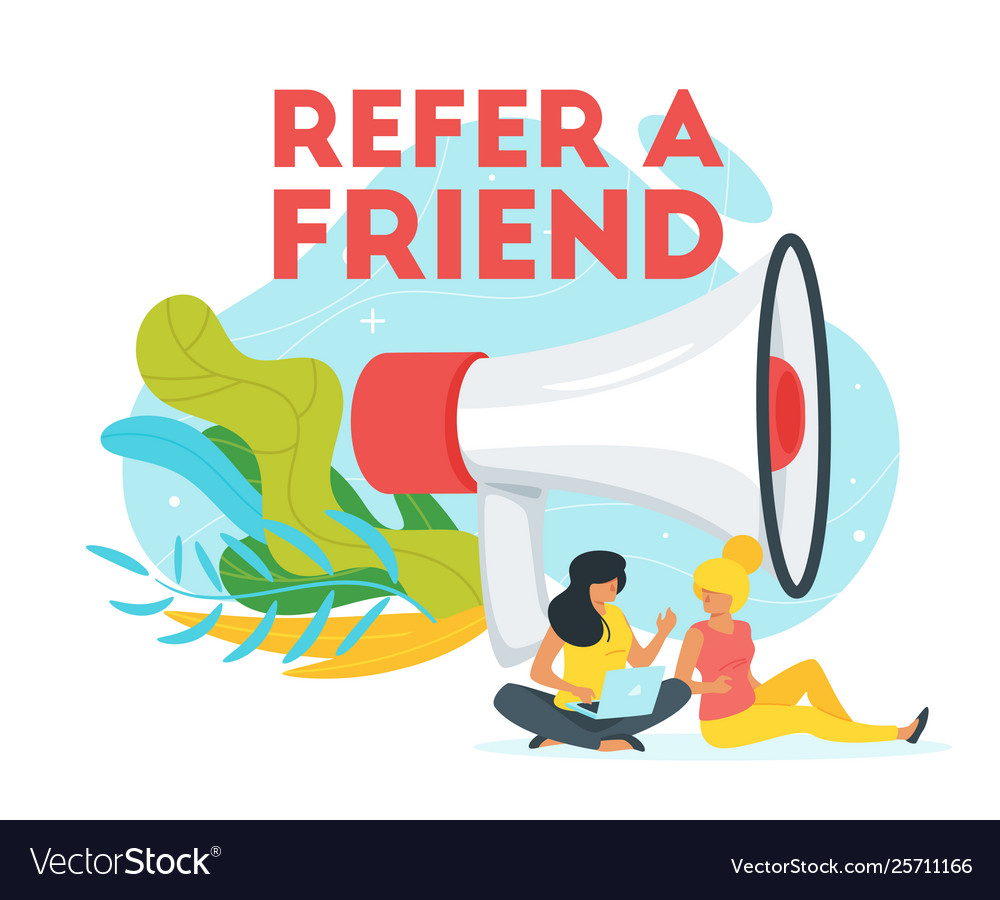 Refer a friend concept Royalty Free Vector Image