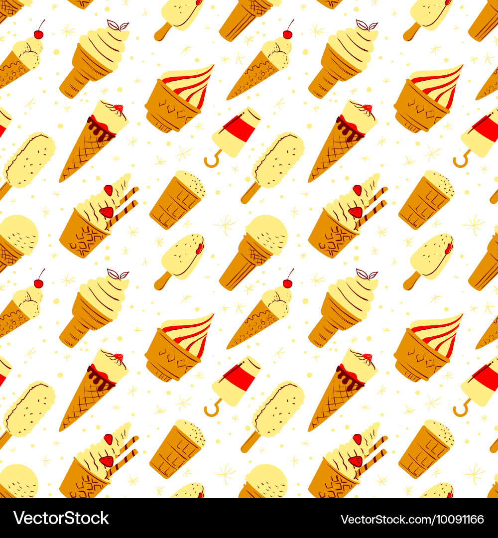 Seamless pattern with ice cream Royalty Free Vector Image