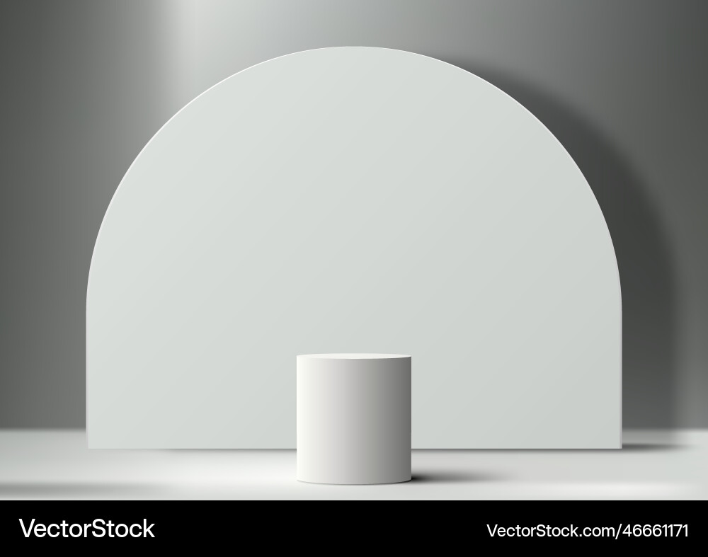3d realistic minimal style white podium platform Vector Image