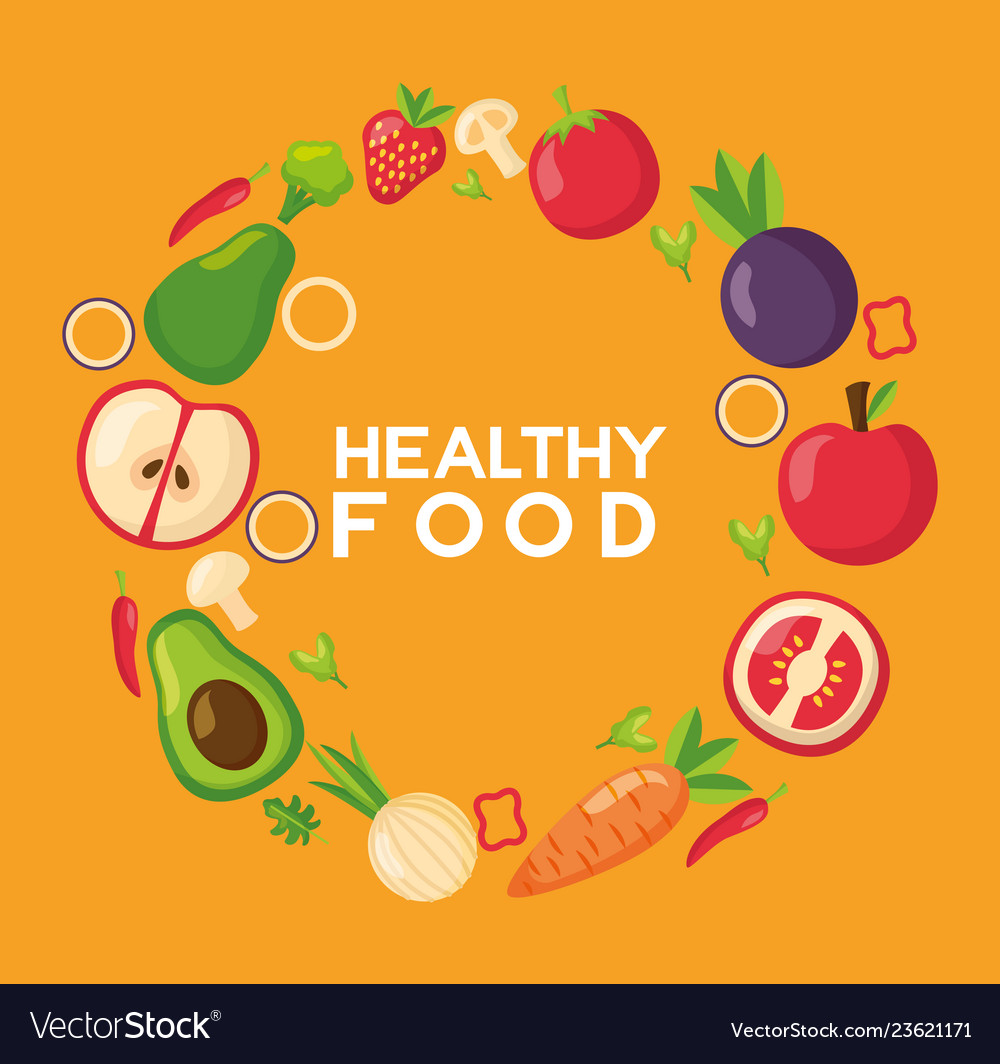 Healthy food fresh Royalty Free Vector Image - VectorStock