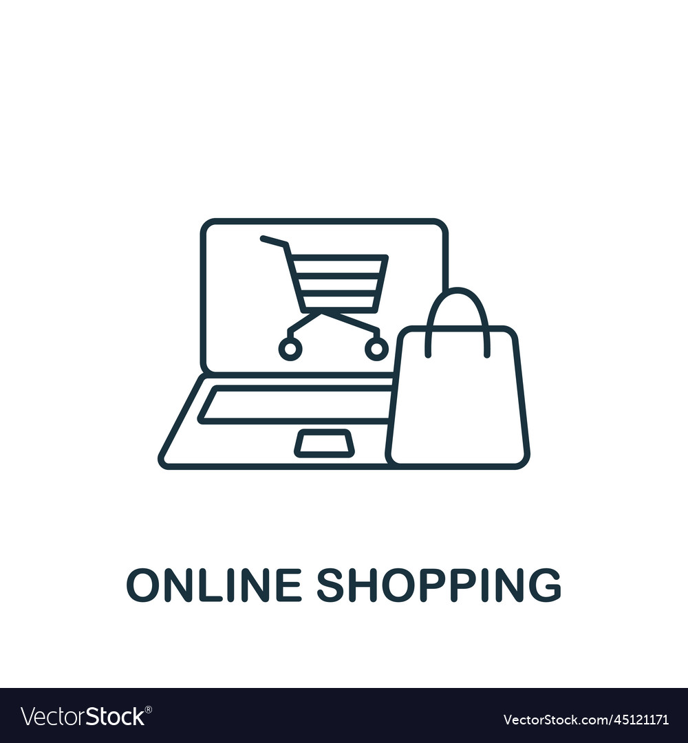 Online shopping icon monochrome simple new Vector Image