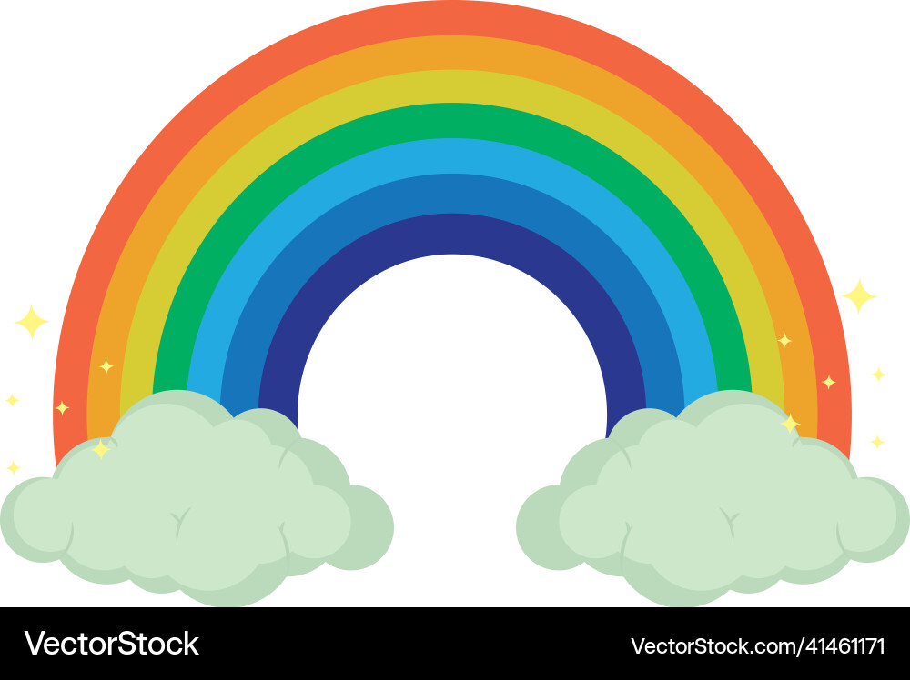 Rainbow and clouds Royalty Free Vector Image - VectorStock