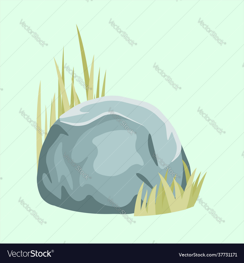 Rocks with grass stone Royalty Free Vector Image