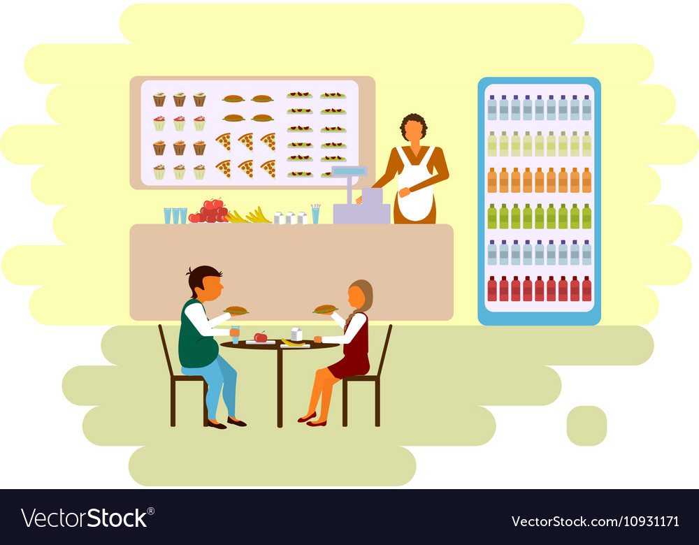 School Dining Hall Royalty Free Vector Image Vectorstock School Dining Hall Vector Image