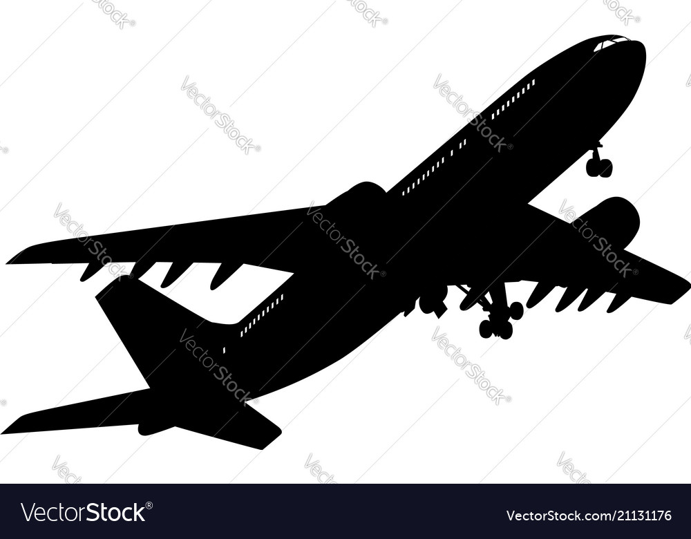 Airplane silhouette Royalty Free Vector Image - VectorStock