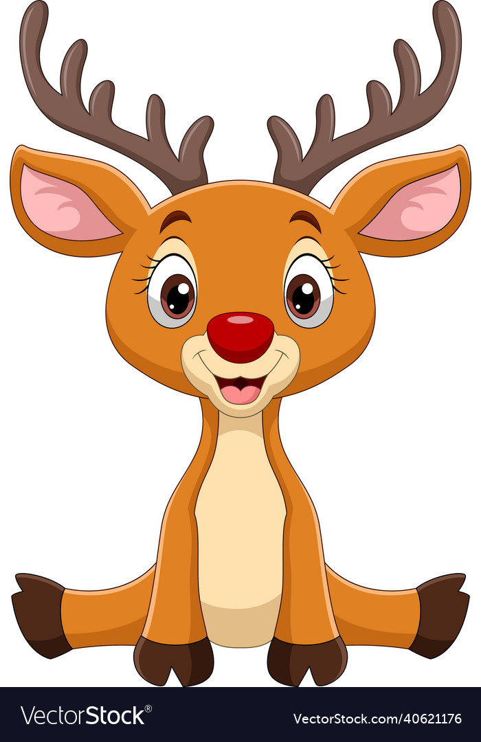 Cartoon funny little deer sitting Royalty Free Vector Image Cartoon funny little deer sitting Royalty Free Vector Image