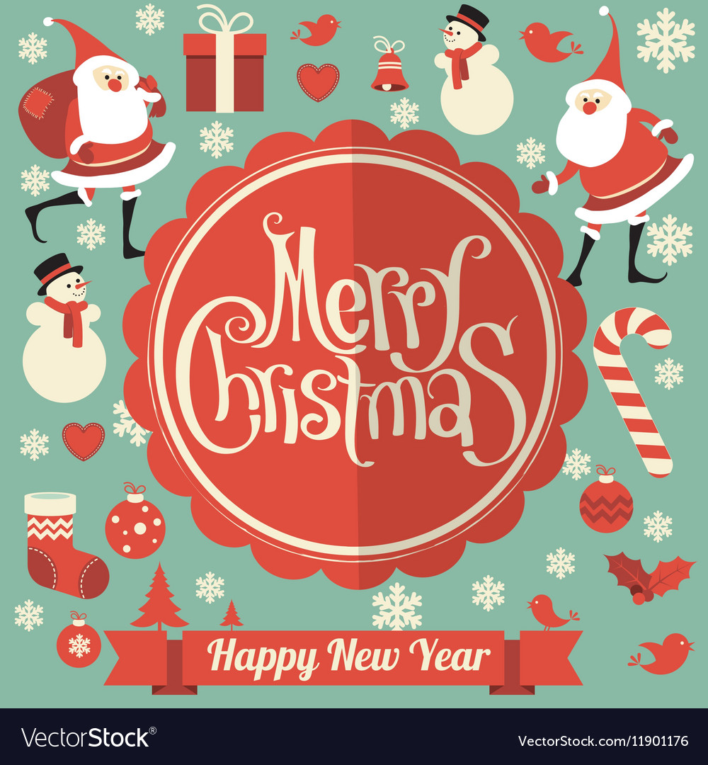 Christmas and new year template Royalty Free Vector Image