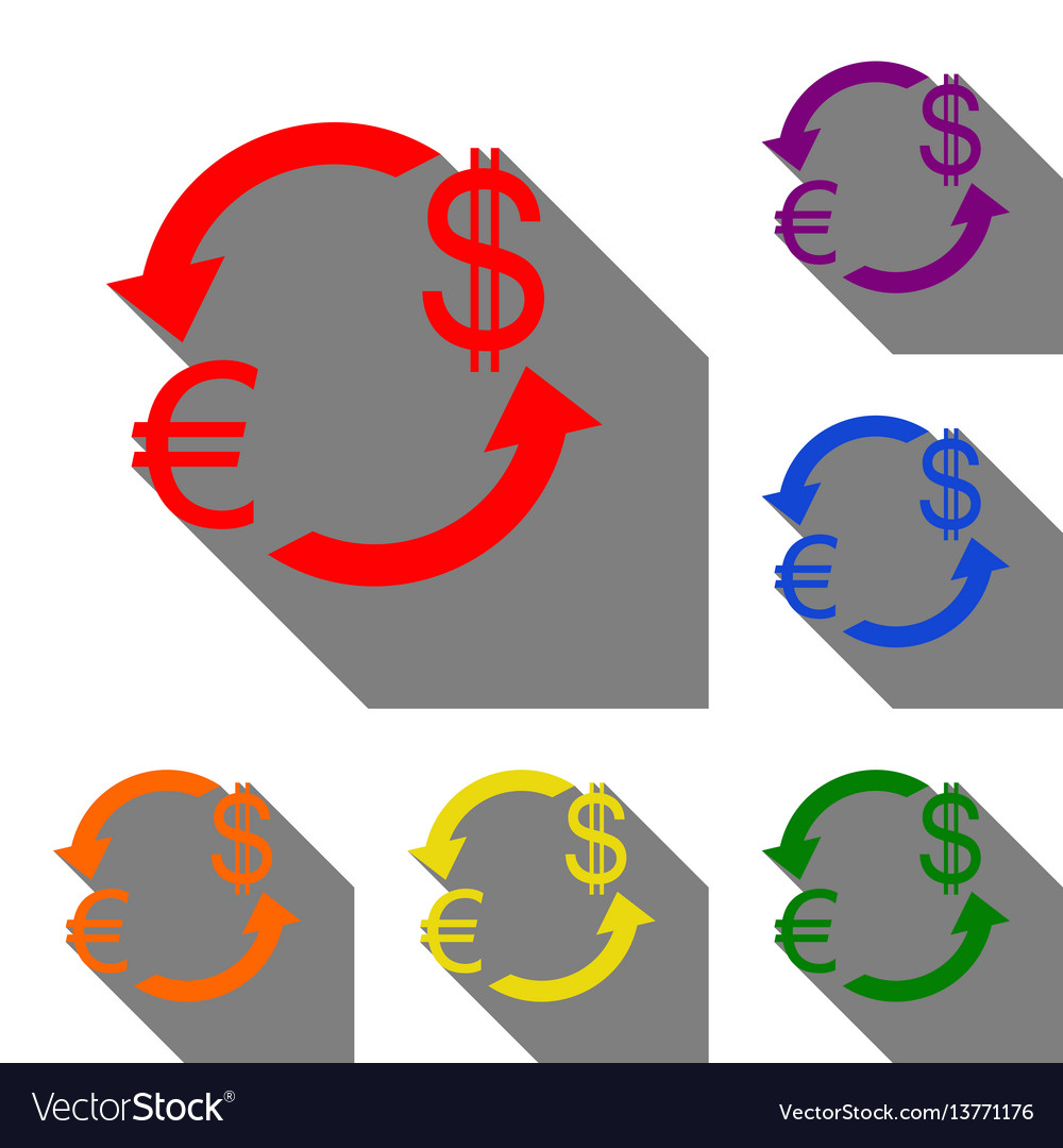 Currency exchange sign euro and us dollar set Vector Image