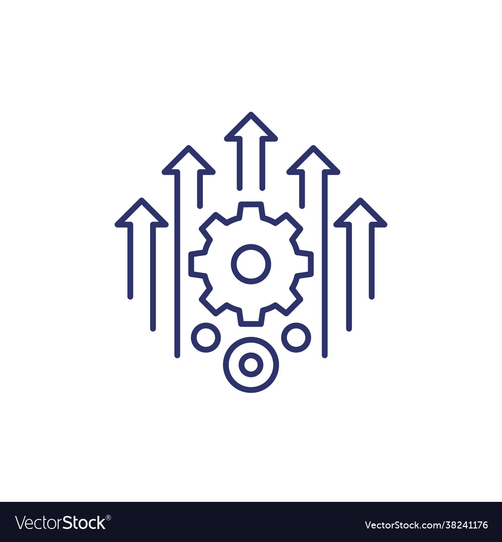 Efficiency efficient process line icon Royalty Free Vector