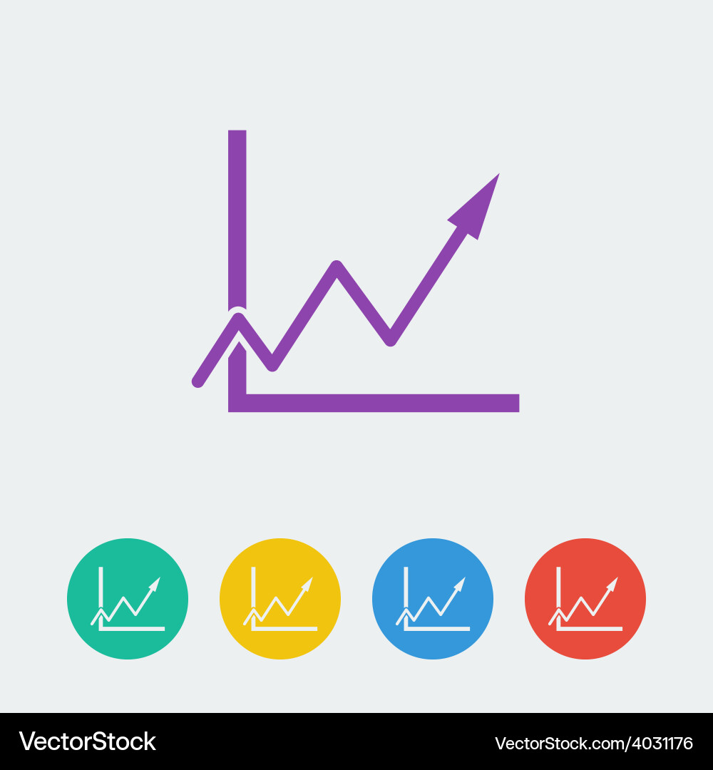 Graph flat circle icon Royalty Free Vector Image