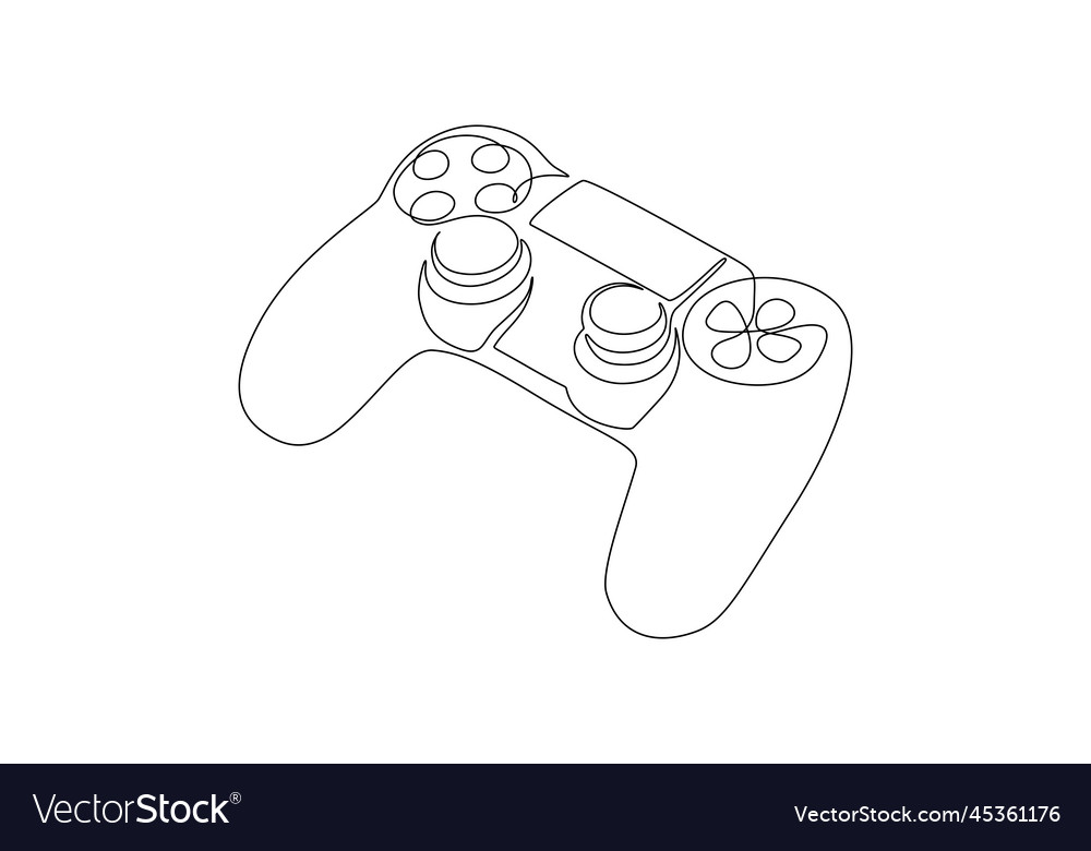 One Continuous Line Drawing Of Game Stick Vector Image