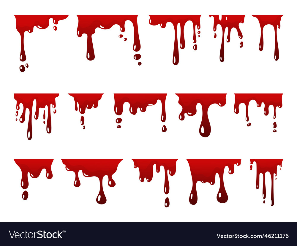 Premium Vector  Splashes of red paint realistic drops of blood