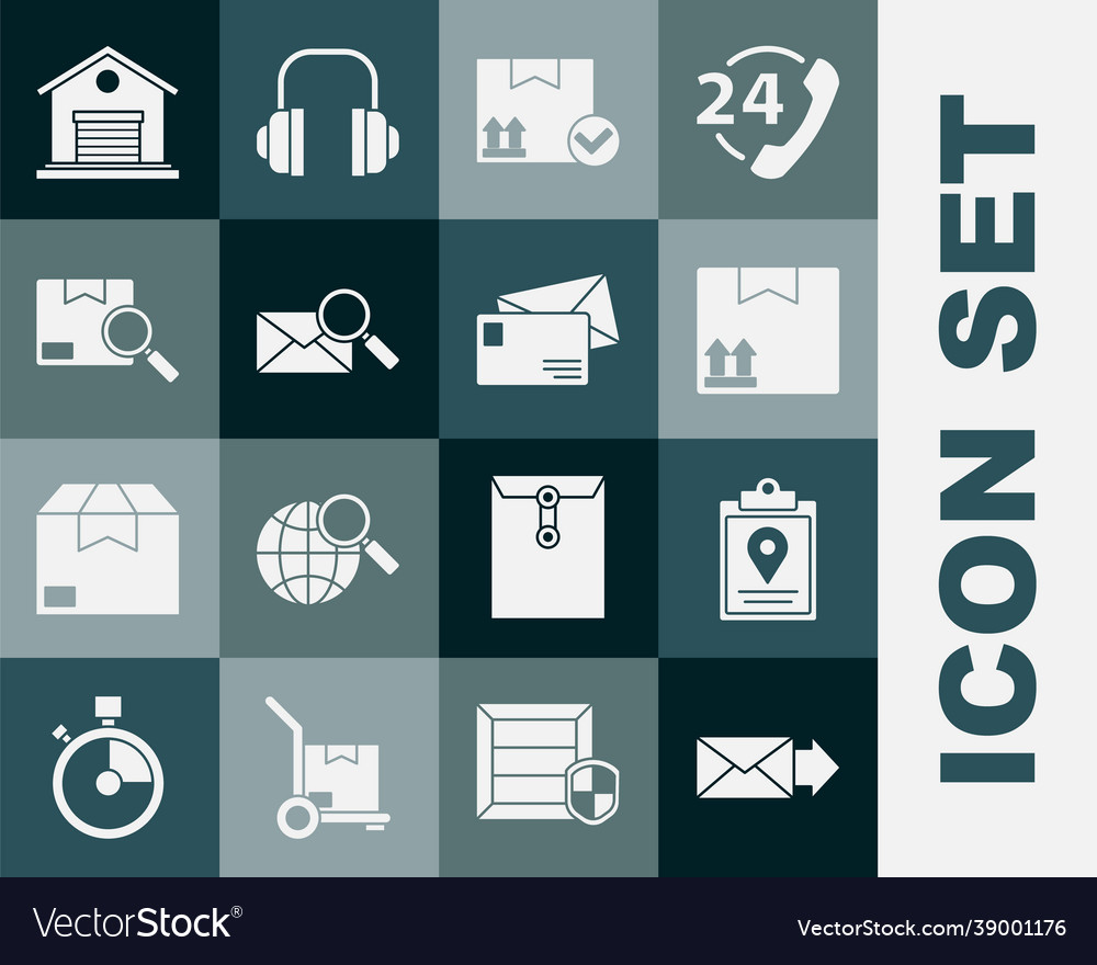 Set envelope document tracking marker system Vector Image