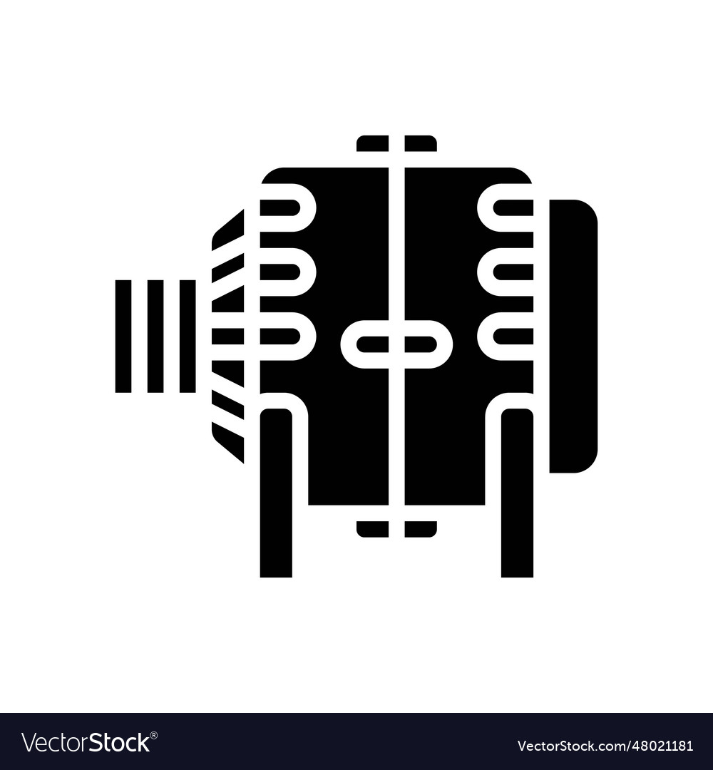 Ac generator electrical engineer glyph icon Vector Image