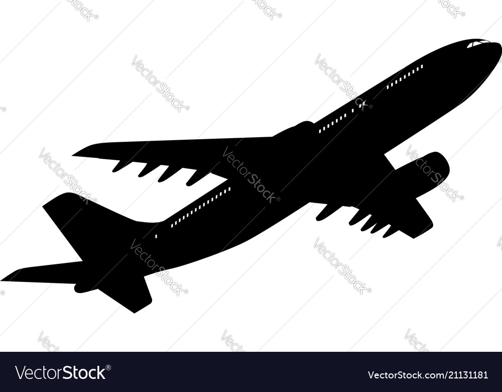 Airplane silhouette Royalty Free Vector Image - VectorStock