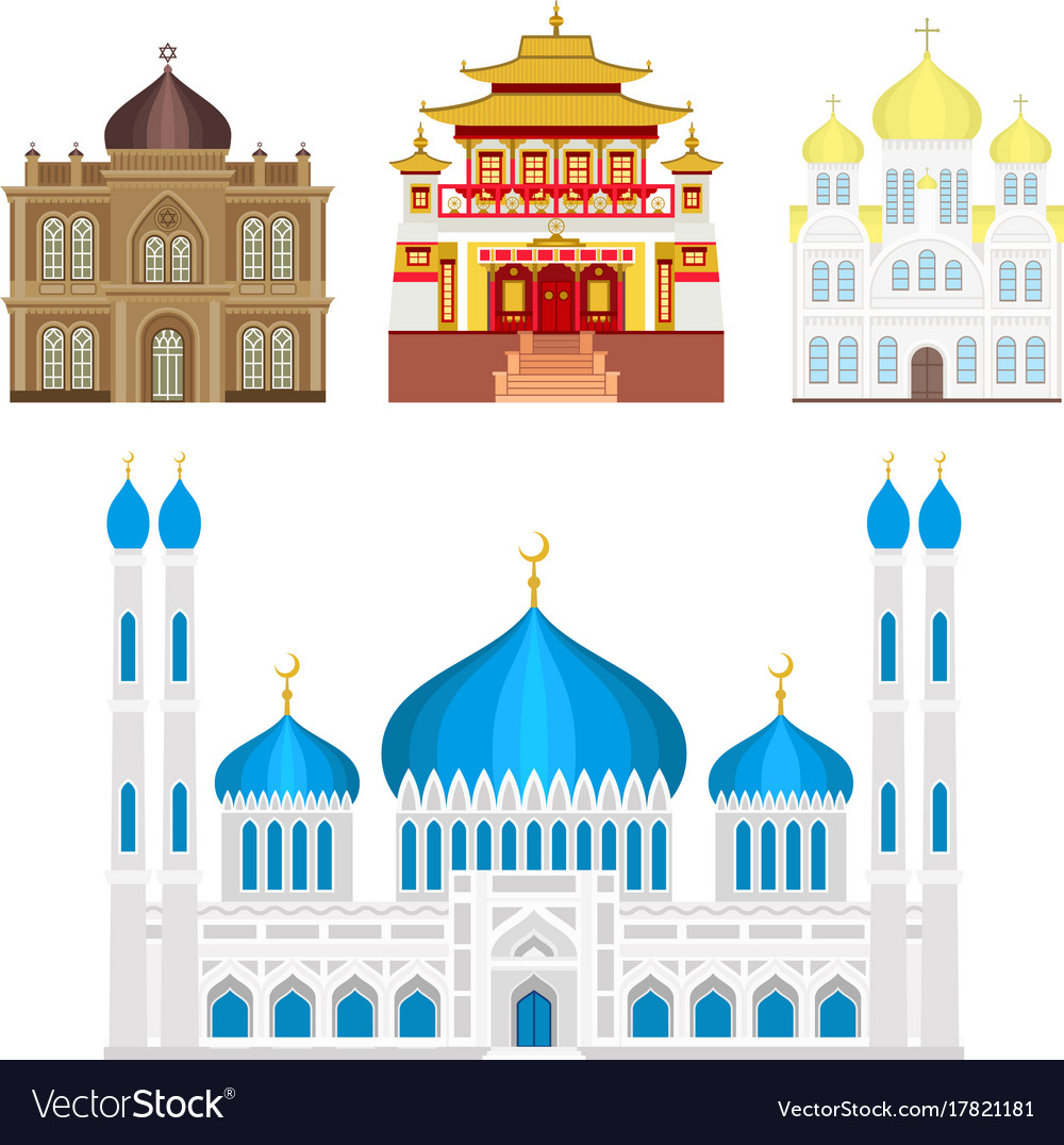 Cathedral Church Temple Traditional Building Vector Image 1300