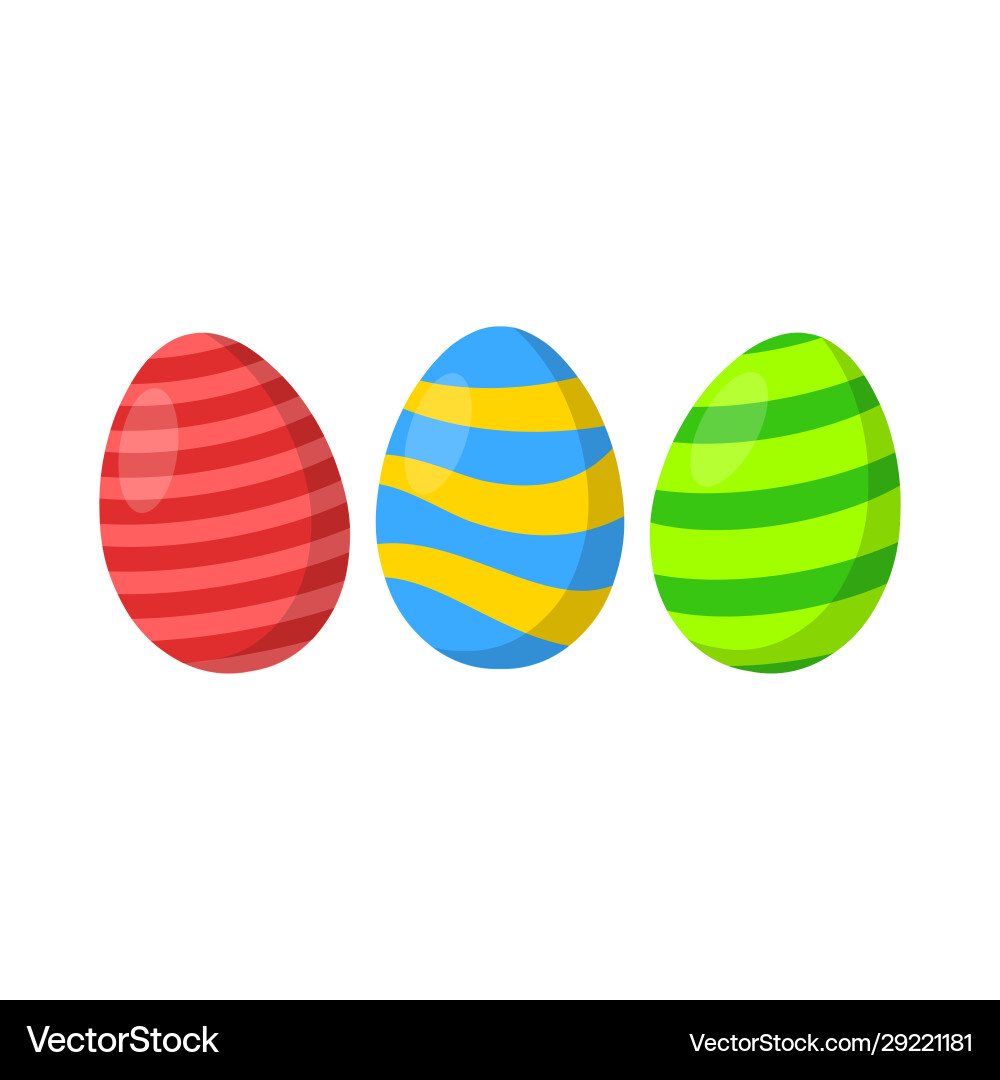 Easter eggs flat design Royalty Free Vector Image