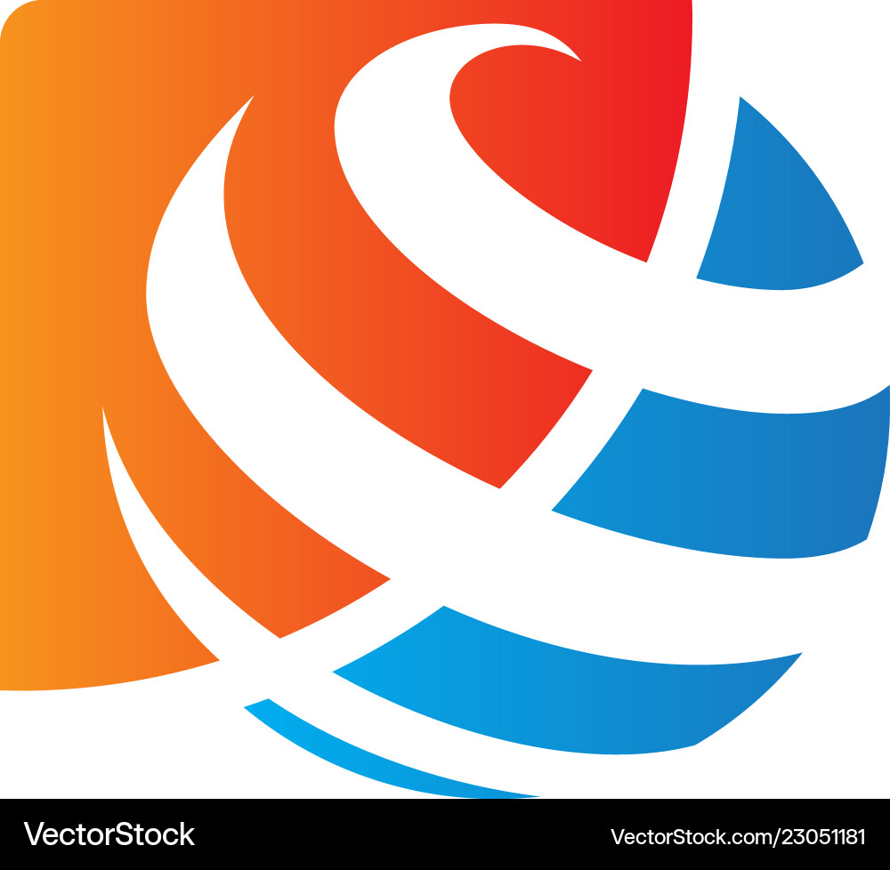 Globe sphere shape technology logo Royalty Free Vector Image