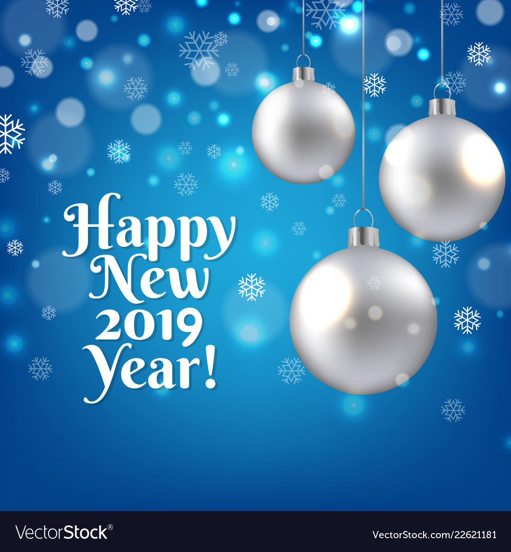 happy new year postcard with christmas ball vector image new year postcard