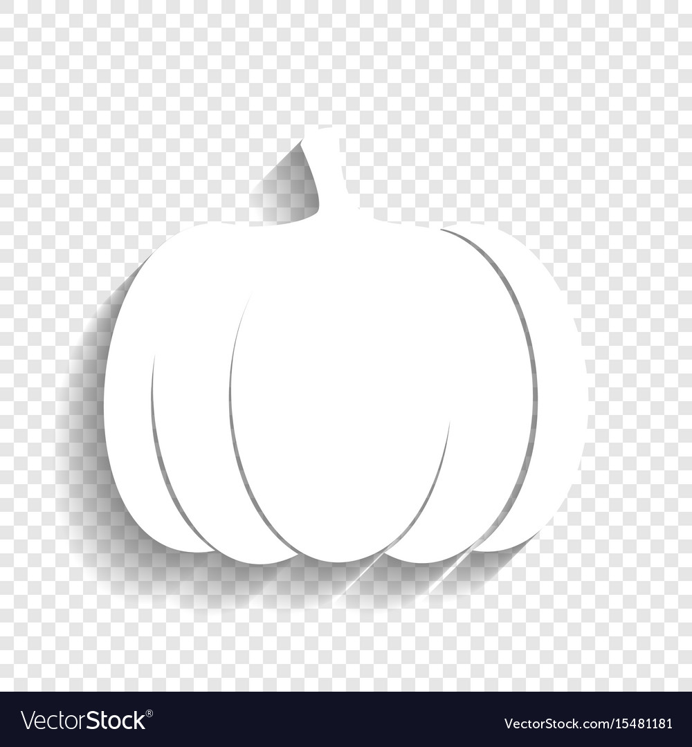 Pumpkin sign white icon with soft shadow Vector Image