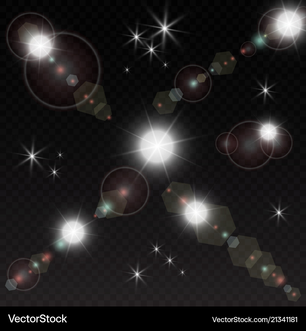 Set shining star the sun particles and sparks Vector Image