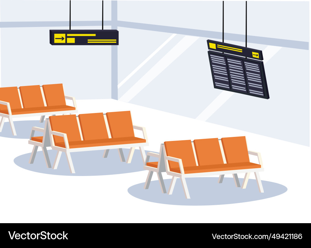 Airport terminal gate interior waiting Royalty Free Vector