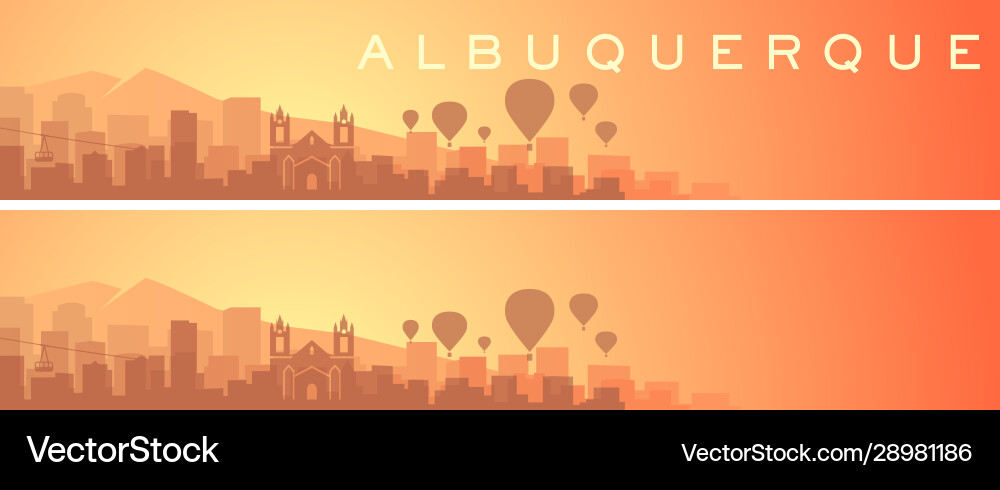 Albuquerque beautiful skyline scenery banner Vector Image