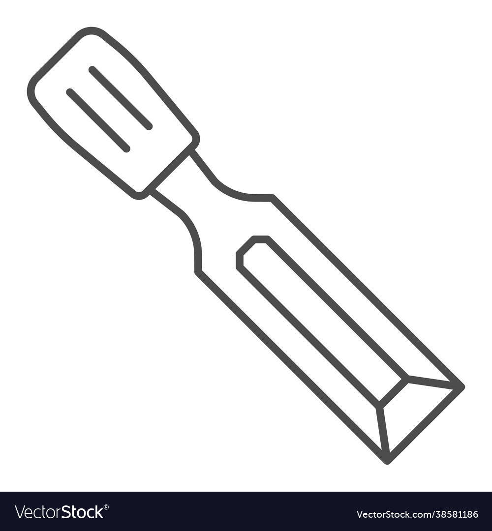 Chisel thin line icon construction tools concept Vector Image