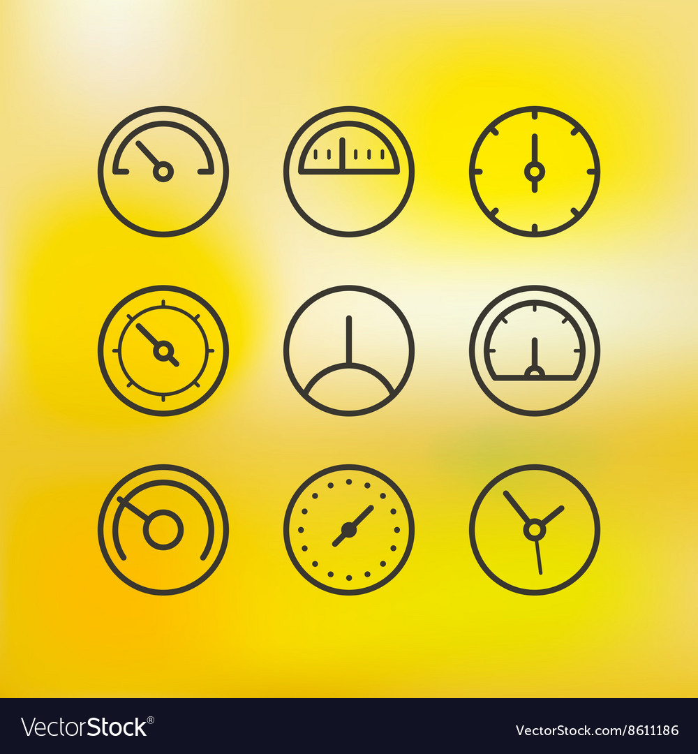 Different slyles of speedometers collection Vector Image