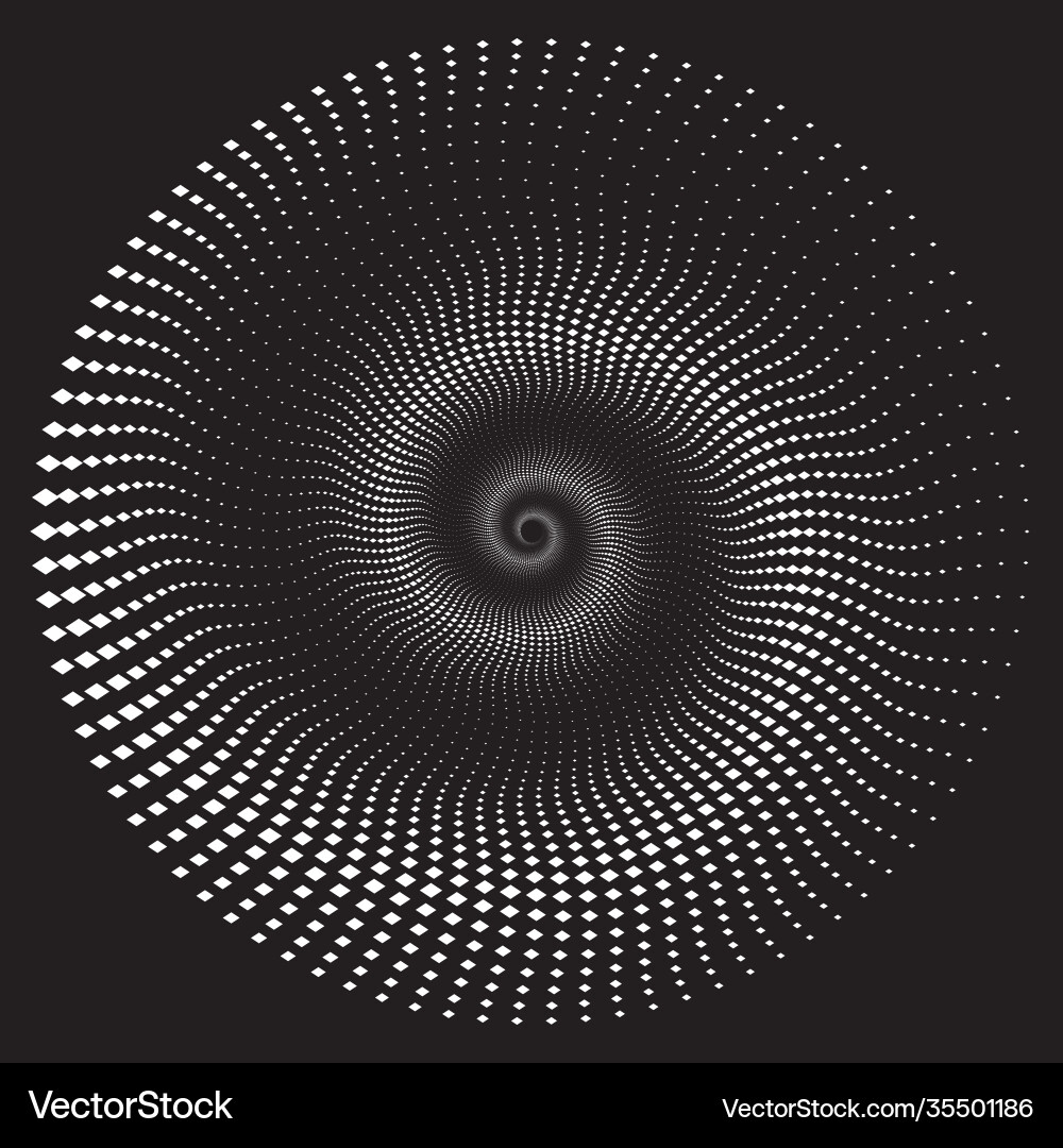 Dotted halftone spiral pattern or texture Vector Image