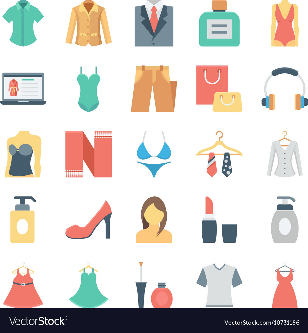 Fashion and clothes icons 5 Royalty Free Vector Image