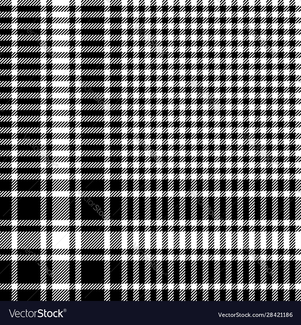 Glen plaid pattern black white Royalty Free Vector Image