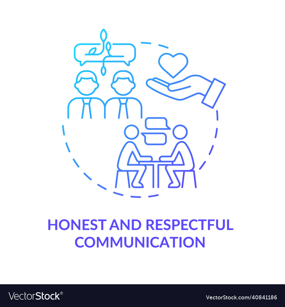 Honest and respectful communication blue gradient Vector Image