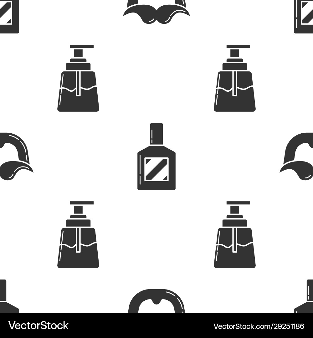 Set mustache and beard aftershave and aftershave Vector Image