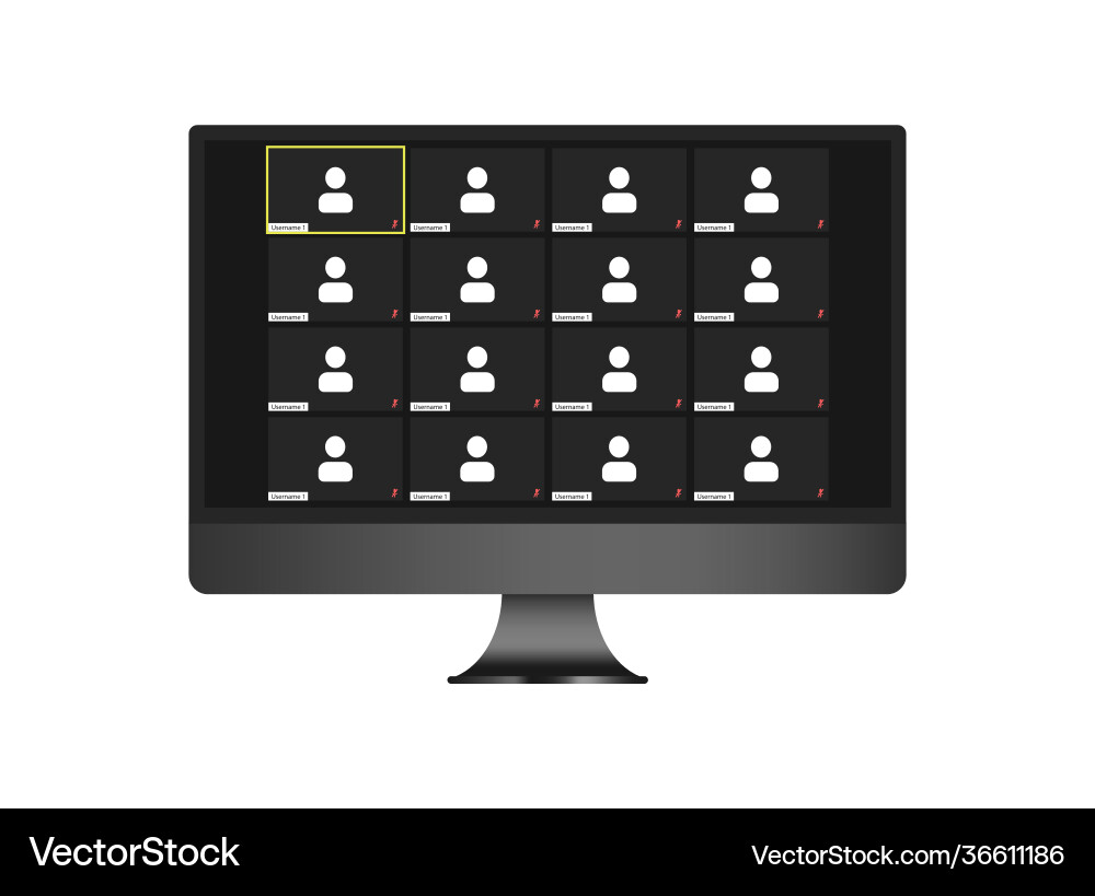 Template video conference user interface video Vector Image