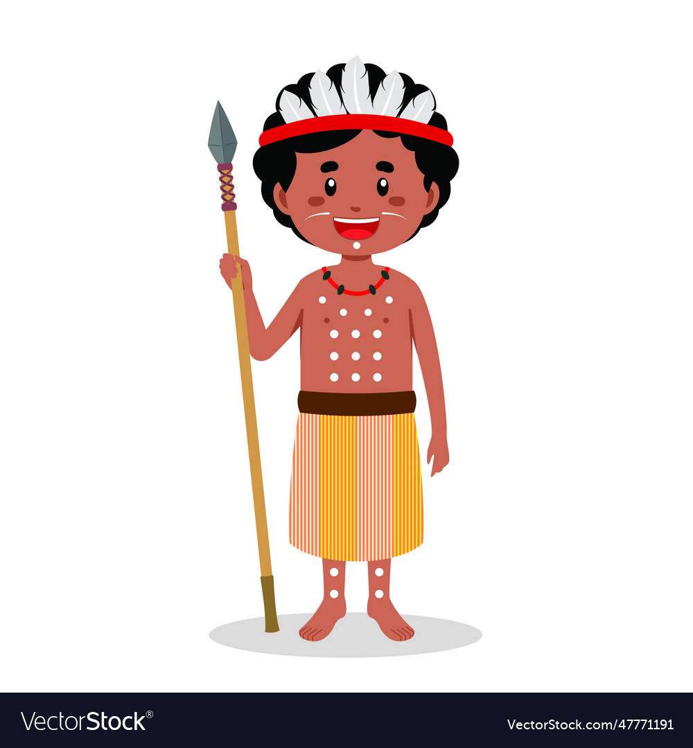 Aborigine peoples characters preparing to hunt Vector Image