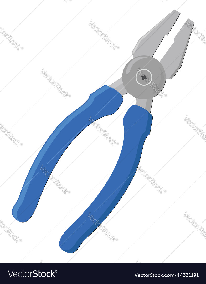 Blue pliers on a white background Royalty Free Vector Image