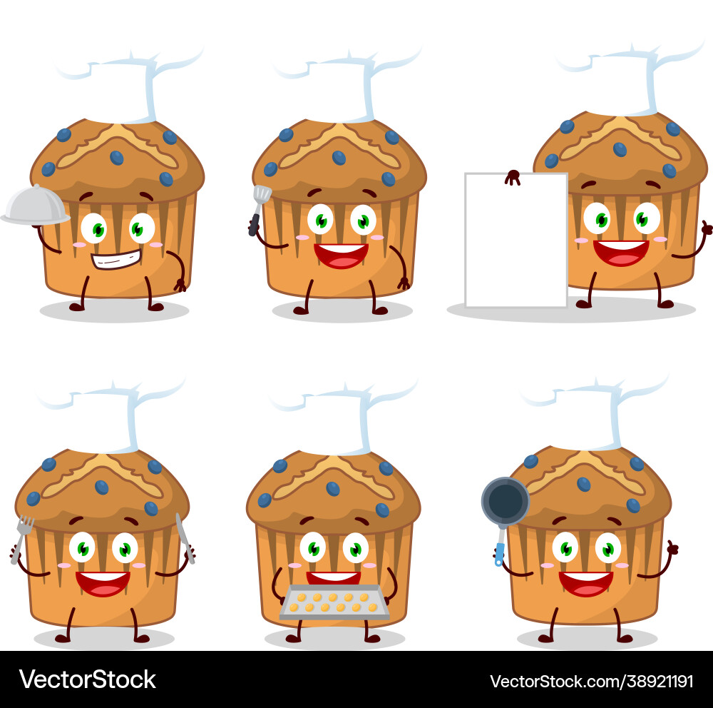 Cartoon character blueberry muffin Royalty Free Vector Image