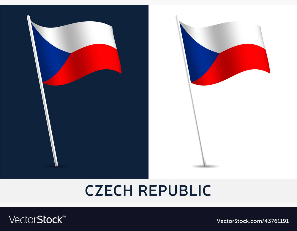 Czech republic flag waving national Royalty Free Vector