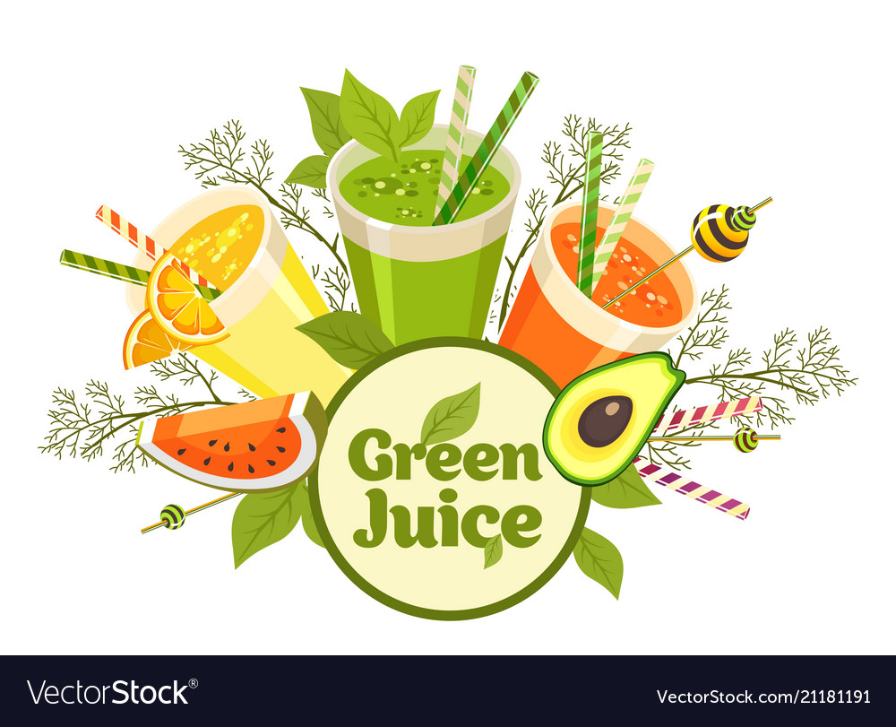 Detox health cocktail Royalty Free Vector Image