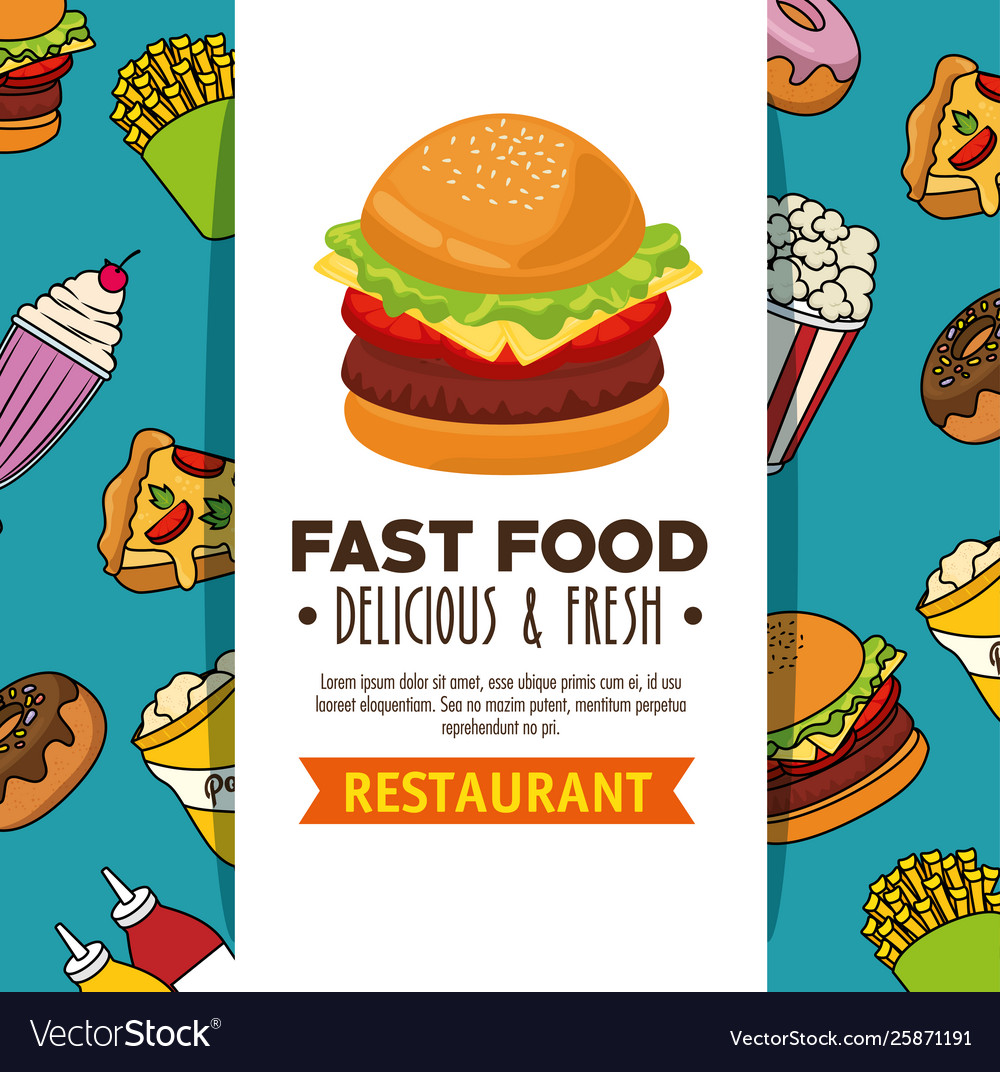 Fast food restaurant poster Royalty Free Vector Image