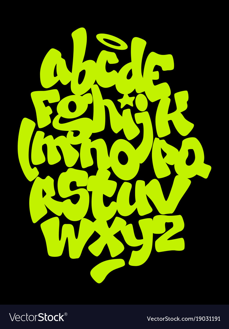 Hand Lettering Graffiti Font Alphabet Royalty Free Vector – NBKomputer